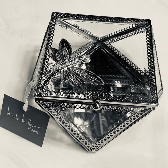 Nicole Miller Other - Nicole Miller Mirrored Glass Jewelry Box